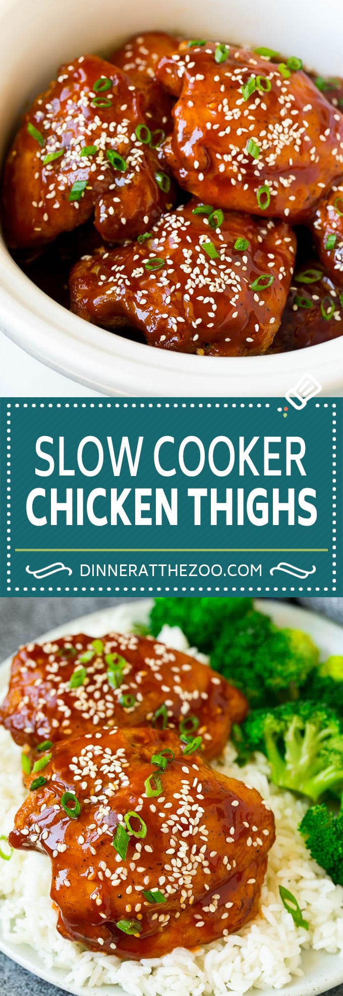 Slow Cooker Chicken Thighs | Crock Pot Chicken Thighs | Honey Garlic Chicken #chicken #slowcooker #crockpot #dinner #sraye