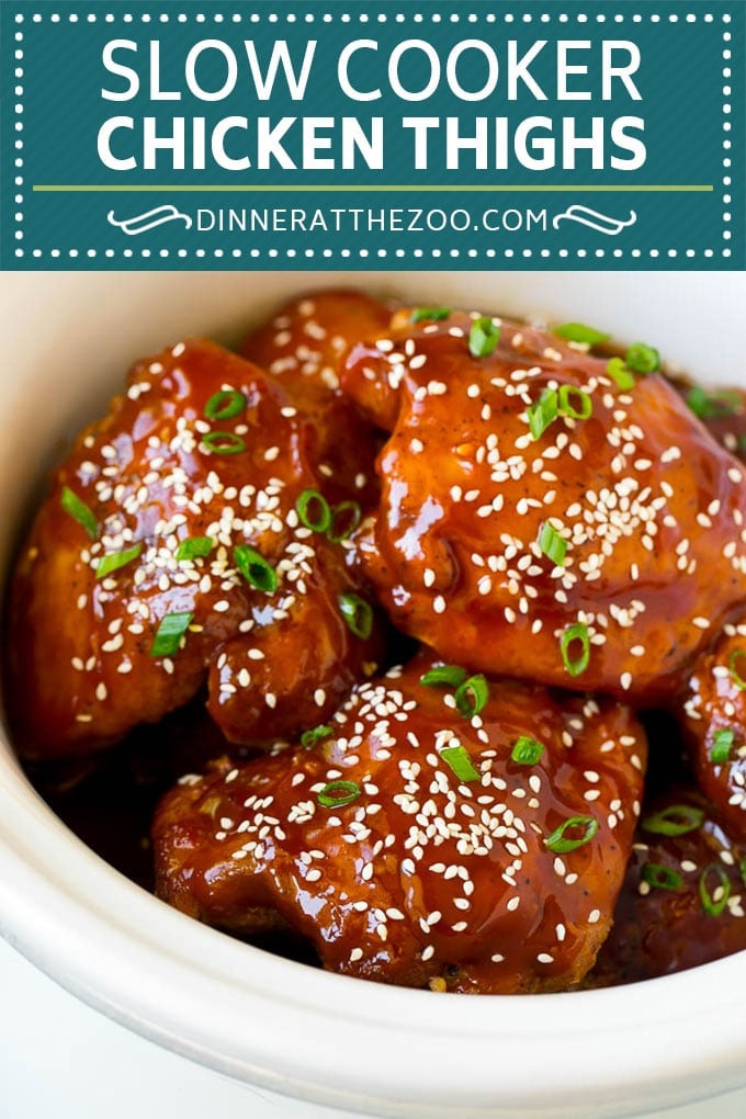 Slow Cooker Chicken Thighs | Crock Pot Chicken Thighs | Honey Garlic Chicken #chicken #slowcooker #crockpot #dinner #sraye