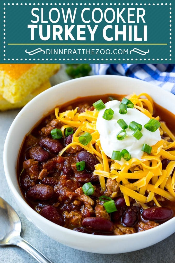 Slow Cooker Turkey Chili Recipe | Crockpot Chili | Turkey Chili | Chili With Beans Recipe | Healthy Chili Recipe #turkey #chili #beans #soup #slowcooker #crockpot #sraye