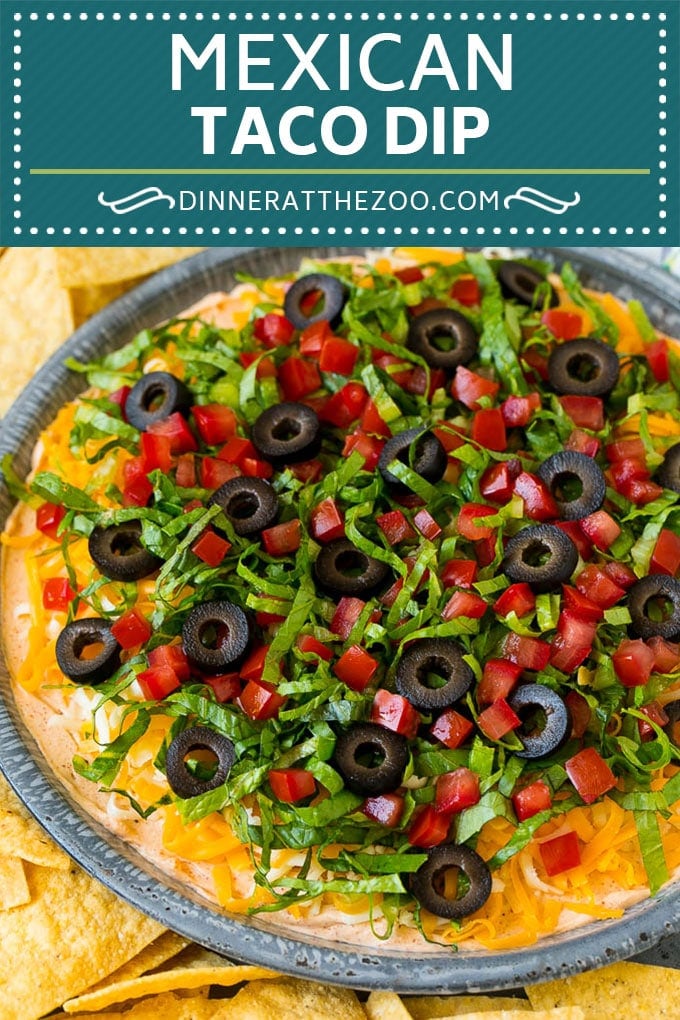 Taco Dip Recipe | Mexican Dip #tacos #dip #appetizer #mexicanfood #cheese #sraye