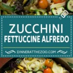 Zucchini Fettuccine Alfredo #pasta #zucchini #cheese #dinner #sraye