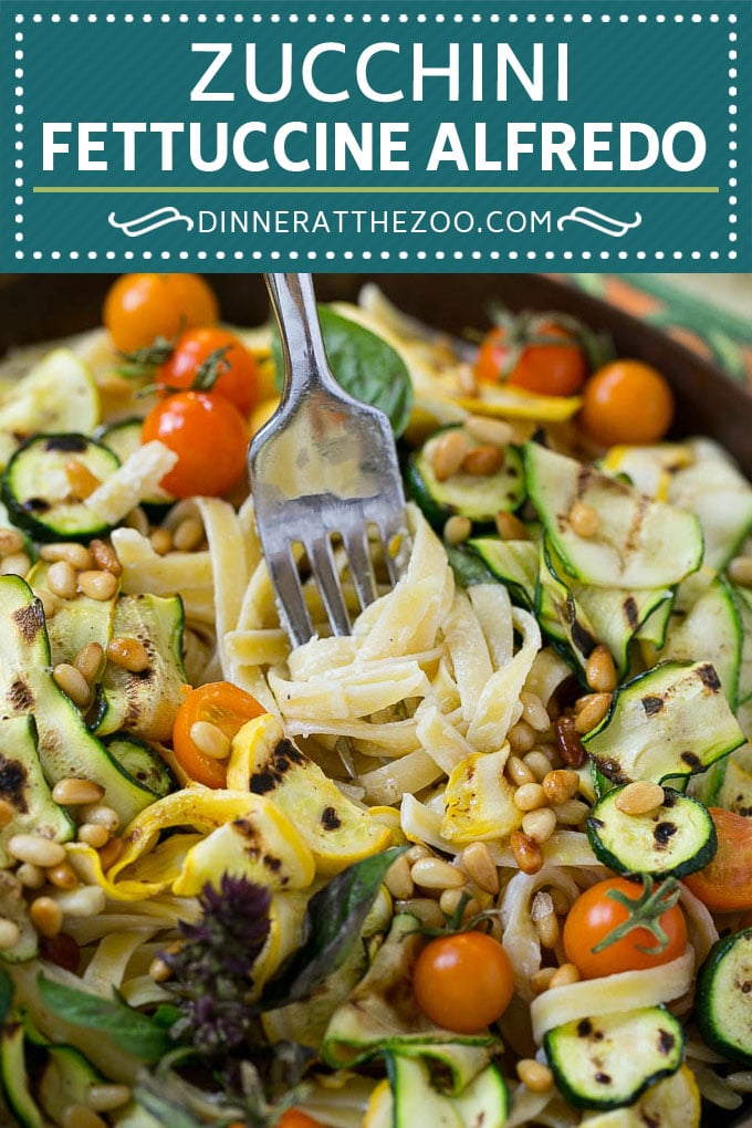 Zucchini Fettuccine Alfredo #pasta #zucchini #cheese #dinner #sraye