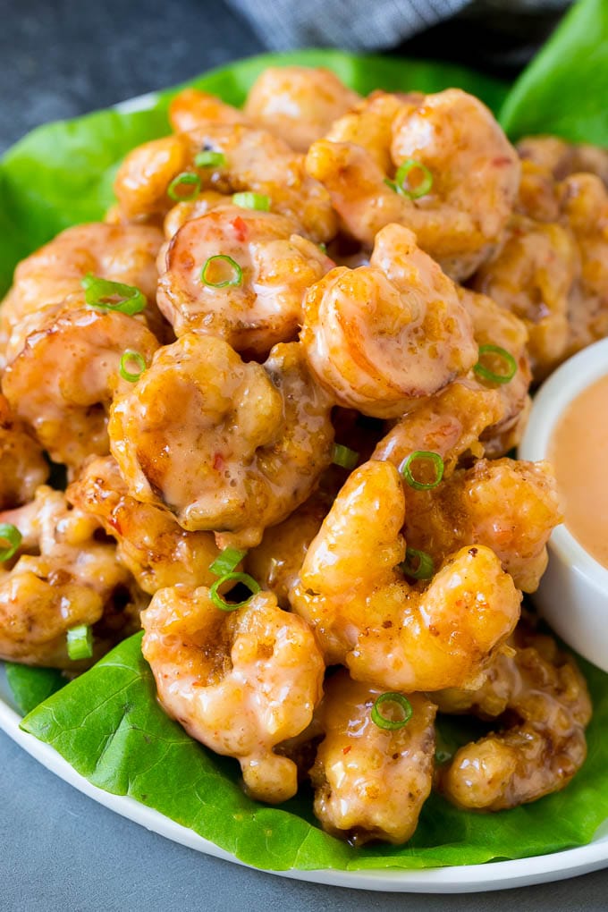 Bang Bang Shrimp Recipe | Fried Shrimp #shrimp #appetizer #dinner #sraye #copycatrecipe Bang bang shrimp tossed in creamy chili sauce and served over lettuce.