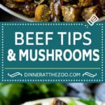 Beef Tips with Mushroom Gravy Recipe | Steak Tips #beef #steak #mushrooms #gravy #comfortfood #dinner #sraye