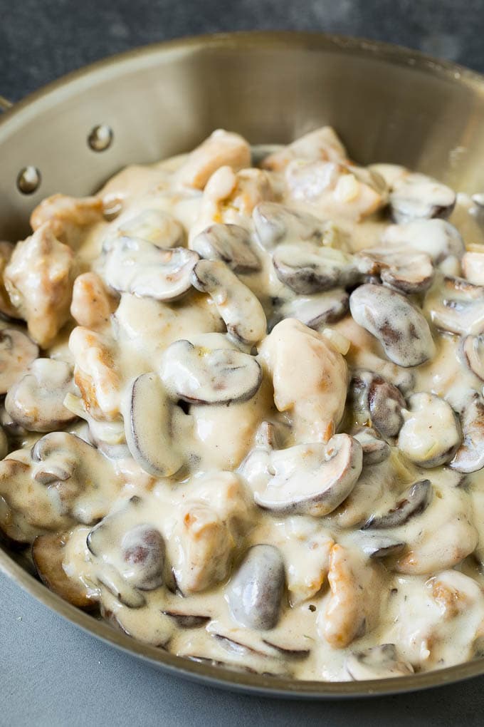 Chicken Stroganoff Recipe | Chicken and Mushrooms #chicken #mushrooms #stroganoff #dinner #sraye Meat and mushrooms in a creamy sauce.