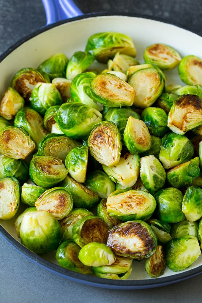 Sauteed Brussels Sprouts Recipe | Brussels Sprouts Side Dish #brusselssprouts #sprouts #veggies #sidedish #garlic #vegetarian #dinner #sraye Halved sprouts cooked until browned.