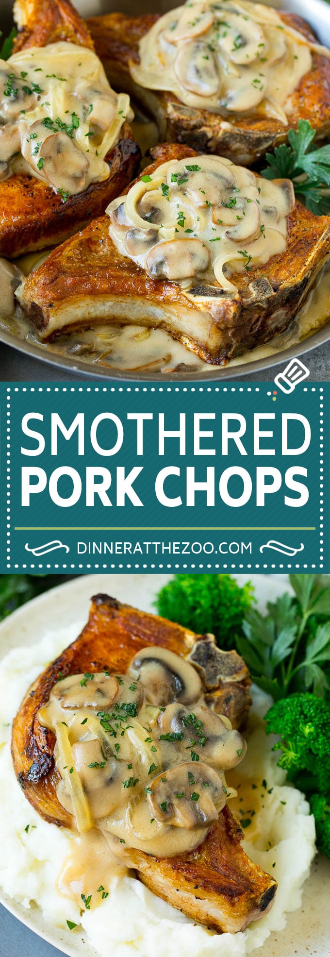 Smothered Pork Chops Recipe | Mushroom Pork Chops #pork #porkchops #mushrooms #gravy #dinner #sraye