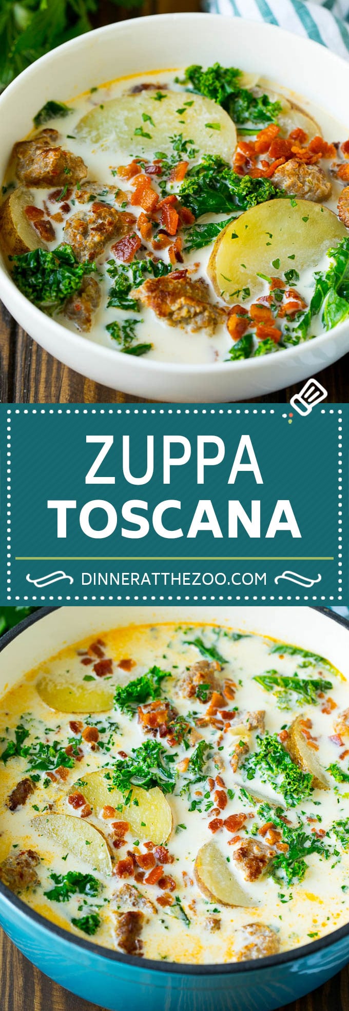 Zuppa Toscana Recipe | Sausage and Potato Soup #soup #sausage #bacon #potato #kale #italianfood #dinner #sraye