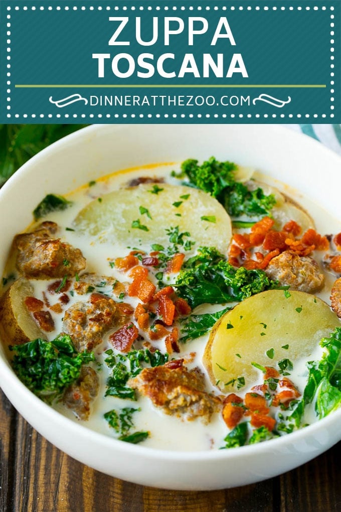Zuppa Toscana Recipe | Sausage and Potato Soup #soup #sausage #bacon #potato #kale #italianfood #dinner #sraye