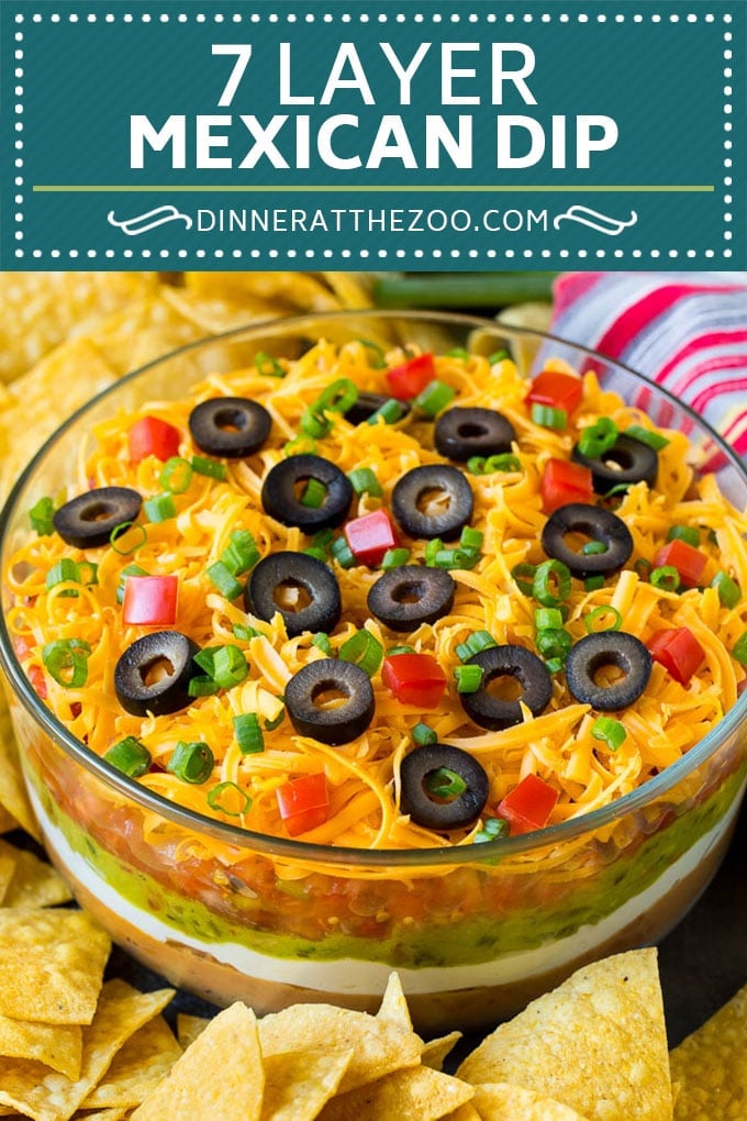 7 Layer Dip Recipe | Mexican Dip #beans #dip #appetizer #avocado #salsa #sraye