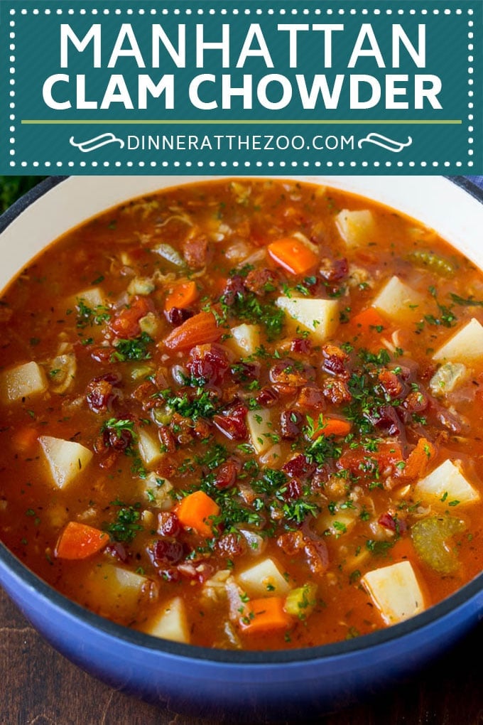 Manhattan Clam Chowder Recipe | Red Clam Chowder #chowder #soup #seafood #clams #bacon #dinner #sraye