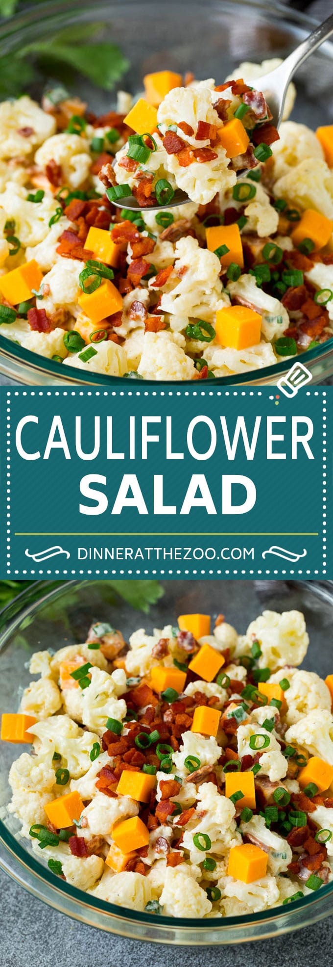 Cauliflower Salad Recipe #salad #cauliflower #bacon #lowcarb #keto #dinner #sraye