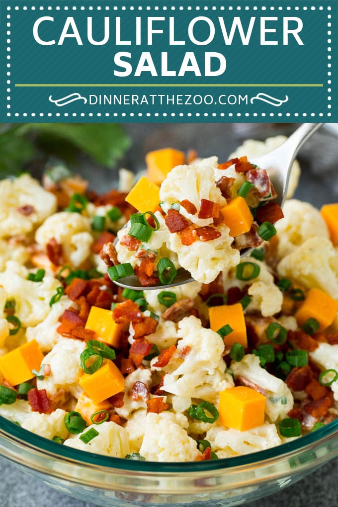 Cauliflower Salad Recipe #salad #cauliflower #bacon #lowcarb #keto #dinner #sraye