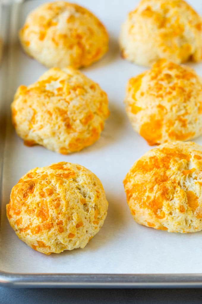 Chicken Pot Pie Soup Recipe | Chicken Soup #soup #chicken #dinner #comfortfood #sraye Baked biscuits on a sheet pan.