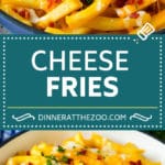 These cheese fries are crispy potatoes topped with plenty of melted cheese, bacon and herbs. #fries #sraye