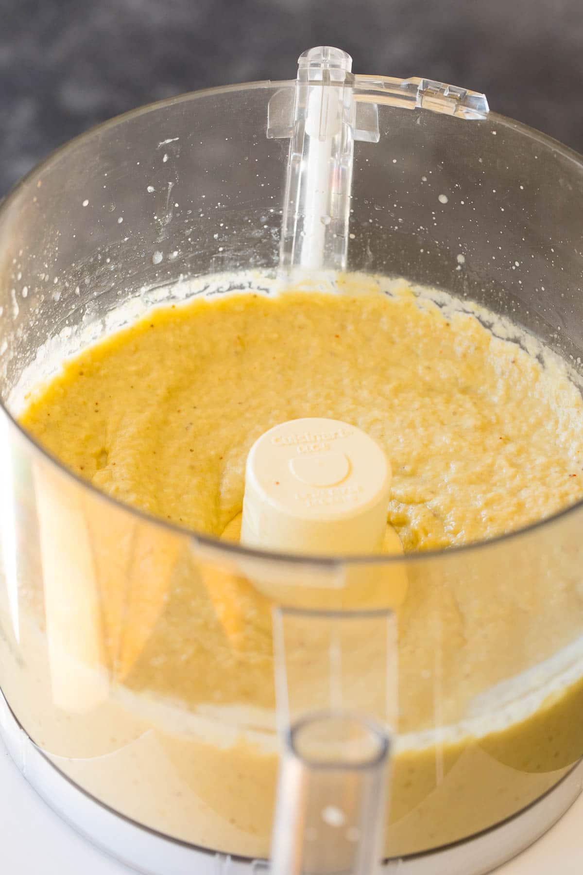 Baba Ganoush Recipe | Eggplant Dip #eggplant #appetizer #dip #healthy #glutenfree #lowcarb #sraye Pureed eggplant and seasonings in a food processor.